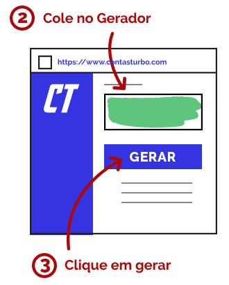 Cole no Gerador e clique em gerar